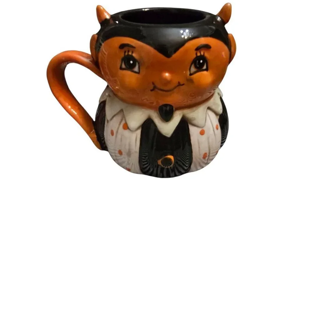 Johanna Parker Halloween Devil Mug Retro Style Folk Art